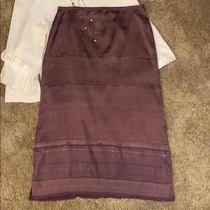 Purple raw silk Dose skirt